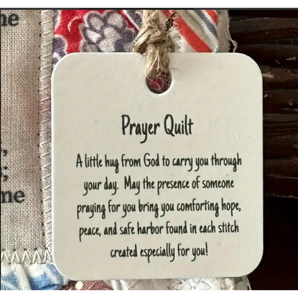 Sentimental Prayer Quilt with Cross - Unique Art & Craft Piece, Perfect for Gift - Picture 3 of 5